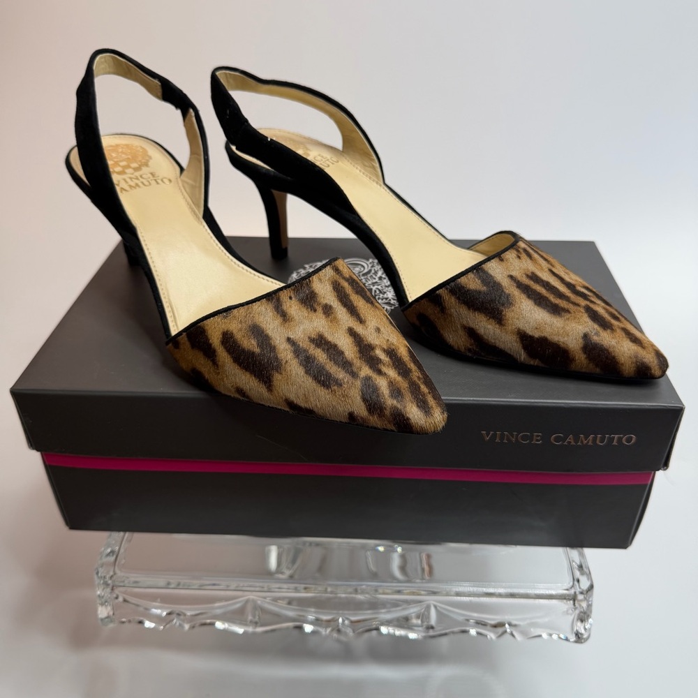 Vince Camuto Kolissa3 leapord print- sling back heel-size 7.5- new in box